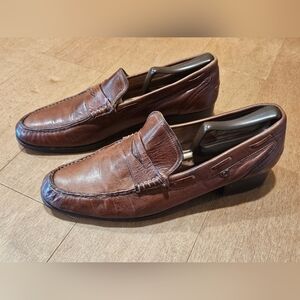 Vintage FRENCH SHRINER Men’s 10.5 N Brown Leather Penny Loafers HERITAGE
